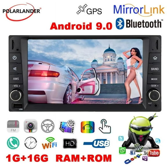 MP57 Inch Android 9.0 USB Wifi Bluetooth Touch Screen 2 Din IOS / Android Mirror Link FM DVD Player Car Radio GPS hands-free