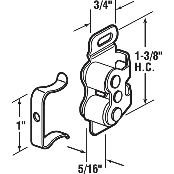 MP7081 RV and Mobile Home Cabinet Door Catch, Double Post (5 Sets)