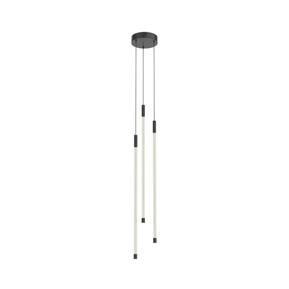 MP75227-BK-Kuzco Lighting-Motif - 26W 3 LED Pendant-26.75 Inches Tall and 5.5 Inches Wide-Black Finish