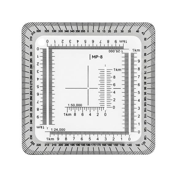 MP8 Pocket Geographic Coordinate Ruler Accurate for PolttingUtm, Usng, MgrsCoordinates Traveling Land Navigation