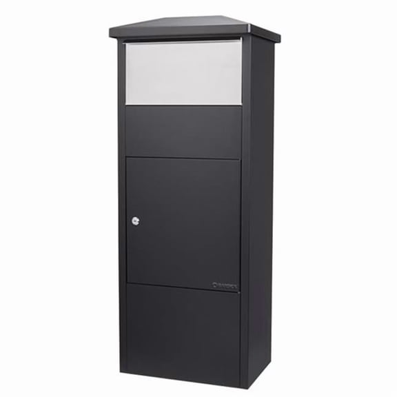 MPB-500 Parcel Mail Box with Stainless Steel Drop Door - Black