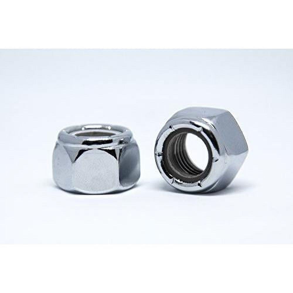 MPB277 Alloy Steel Nylon Insert Lock Nut, 3/8"16, Chrome (Pack Of 10