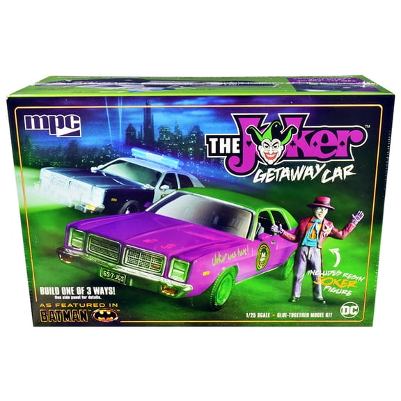 MPC MPC890 Skill 2 Model 1977 Dodge Monaco with Joker Resin Figurine Batman 3-in-1 Kit for 1 by 25 Scale Model