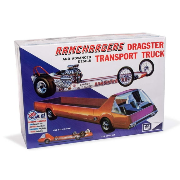 Skill 2 Model Kit Ramchargers Dragster and Advanced Design Transport Truck 2 Kits in 1 1/25 Scale Models by MPC