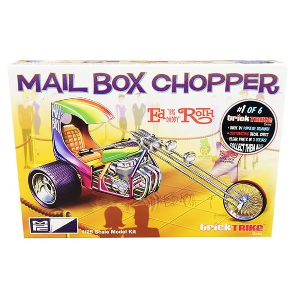 MPC Skill 2 Model Kit Mail Box Chopper Trike Ed Big Daddy Roths Trick Trikes Series 1 by 25 Scale Model