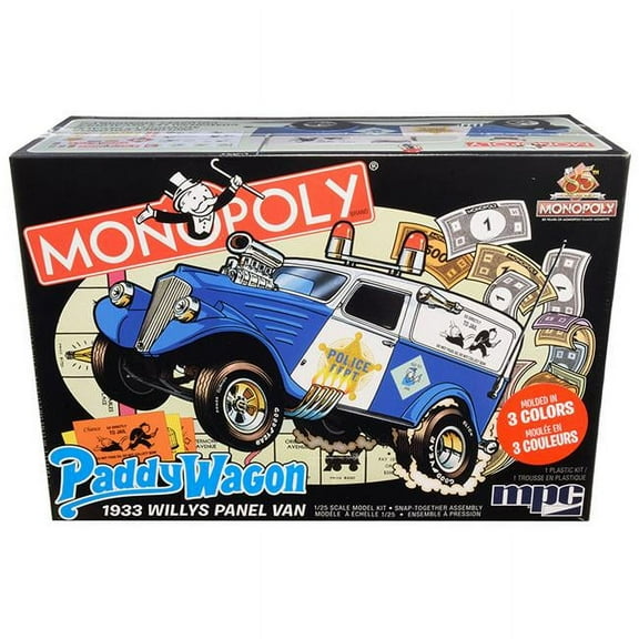 MPC Skill 2 Snap Model Kit 1933 Willys Panel Paddy Wagon Police Van Monopoly 85th Anniversary 1-25 Scale Model