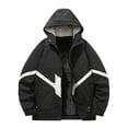MPEPU Men's Hooded Cotton Jacket 2024 Winter Fashion Color Block Coat