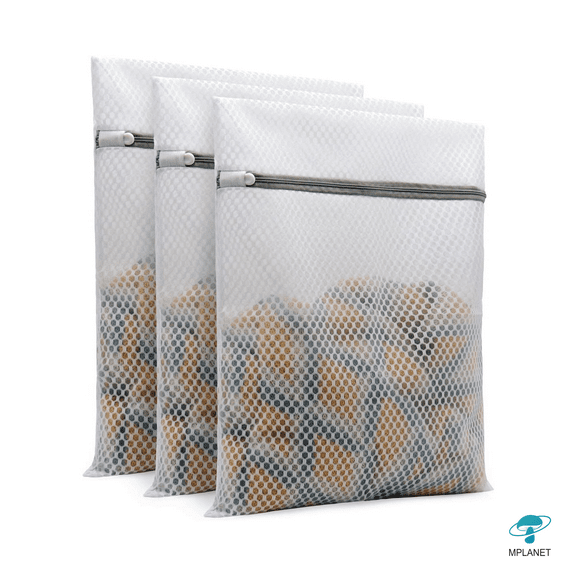 MPLANET 3 Pack Durable Honeycomb Mesh Laundry Bags - 12" x 16"