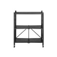MPM 3Tier Foldable Shelf Storage with Wheels, Heavy Duty Casters with