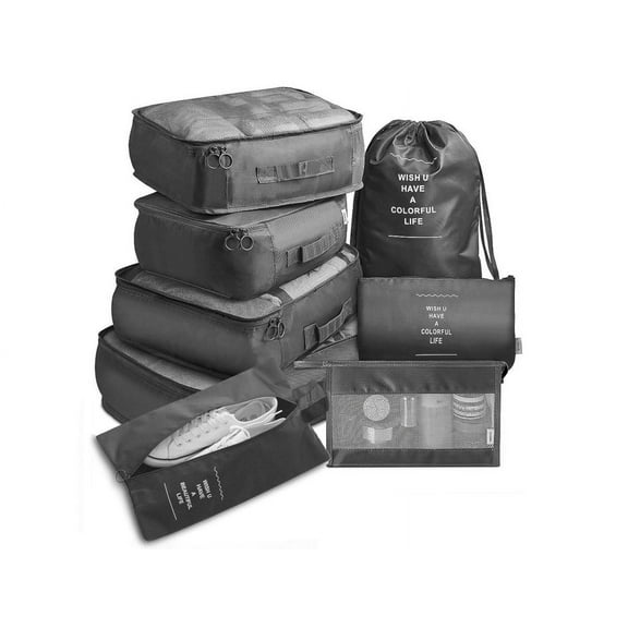 MPM 8 PC Packing Cube Luggage Organizers Set, Travel Packing Bags, Suitcase Bag Set, Travel Accessories Essentials, Pack