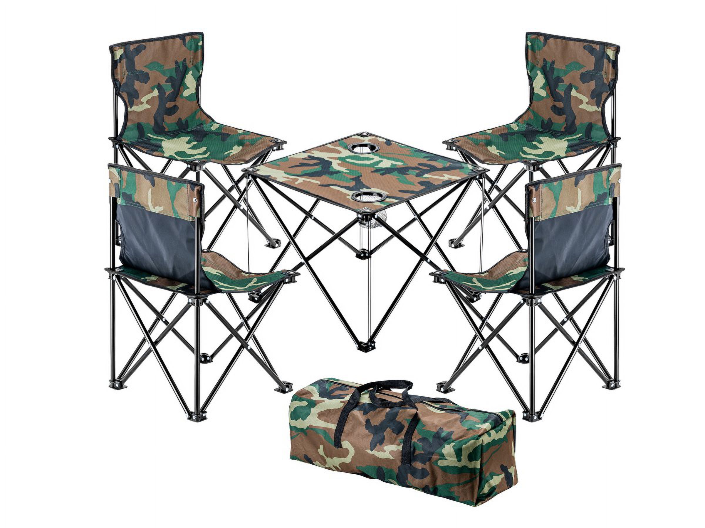 MPM Foldable Camping Table and Chair Set with Carrying Case
