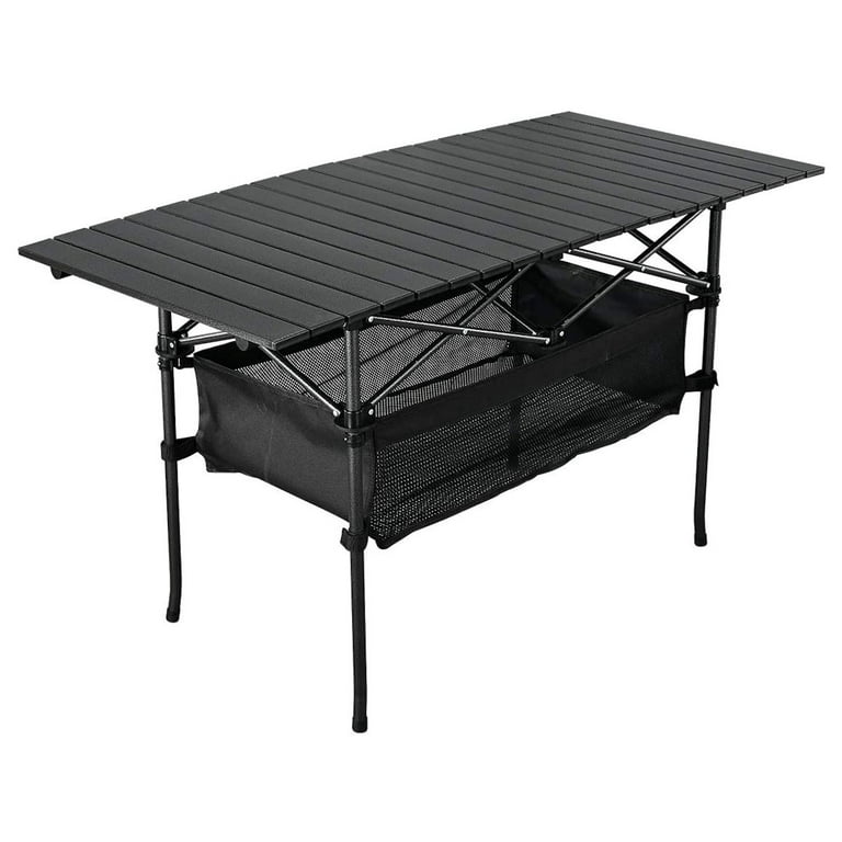 MPM Models Portable, Collapsible Aluminum Camping Table with BBQ