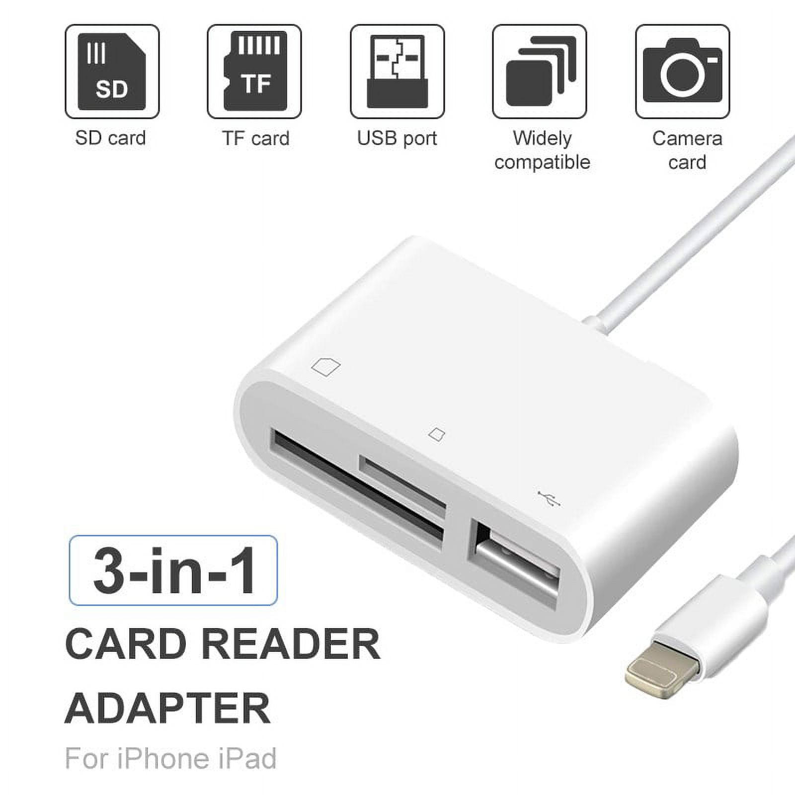 MPOW 3 in 1 Lightening to USB Camera Card Reader Memory Card SD/TF Card