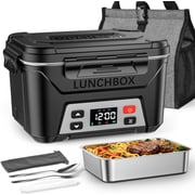 MPOW Cordless Electric Lunch Box for Adults, Heated Lunch Box Battery Powered with Automatic Heating, 5.5 Cups Portable Food Warmer with Removable Tray Divider