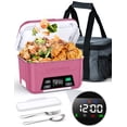 thumbnail image 1 of MPOW Cordless Electric Lunch Box, Heated Lunch Box Battery Powered with Automatic Scheduled Heating, 5.5 Cups Capacity, with Removable Tray Divider, Dishwasher Safe, for Hot Meals Anywhere - Pink, 1 of 13