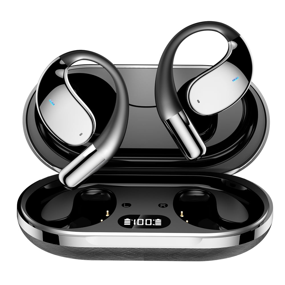 MPOW OWS Open-Ear Bluetooth 5.4 Earbuds - 14.2mm Titanium Driver, HiFi Gold-Certified, 60H Battery + Fast Charge, Sports-Friendly Earhook & Anti-Interference