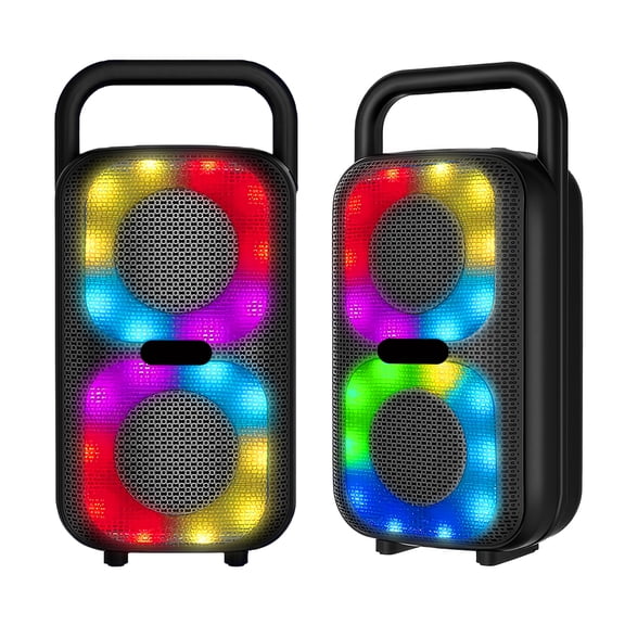 MPOW Portable RGB Party Speaker - TWS Stereo, 10m Bluetooth, 1500mAh 3-5H Playtime, Type-C Charge, USB/TF/FM/Mic for Home/Outdoor/Camping