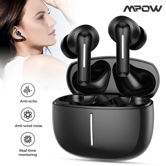 MPOW S81A TWS Bluetooth 5.4 Earphones ANC ENC Noise Cancelling, 13mm Driver 35mAh+300mAh Battery, 24H Playtime, Type‑C, Hi-Fi Stereo In-Ear Headset for Travel Work Sports