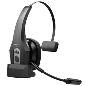 MPOW Trucker Bluetooth Headset with Mic, Wireless Bluetooth Headsets with Dual Noise Cancelling Microphone & Mute Button, 60Hrs Working Time Headsets for Home Office Remote Work Zoom