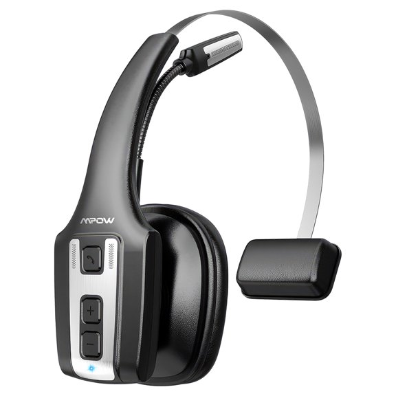 Bluetooth Headset with Microphone, Trucker Bluetooth Headset with ENC Noise Cancelling & Mute Button, Wireless On-Ear Headphones 60 Hrs Working Time, for Trucker Home Office Remote Work Zoom