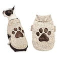 thumbnail image 1 of MPP Dog Coat Aberdeen Sweaters Faux Leather Pawprint Turtleneck Warm Acrylic Knit (Small), 1 of 1