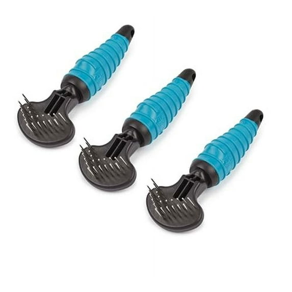 MPP Precision Pin Rakes for Dogs Double Row Stainless Steel Teeth Removes Tangles (3 Rakes)