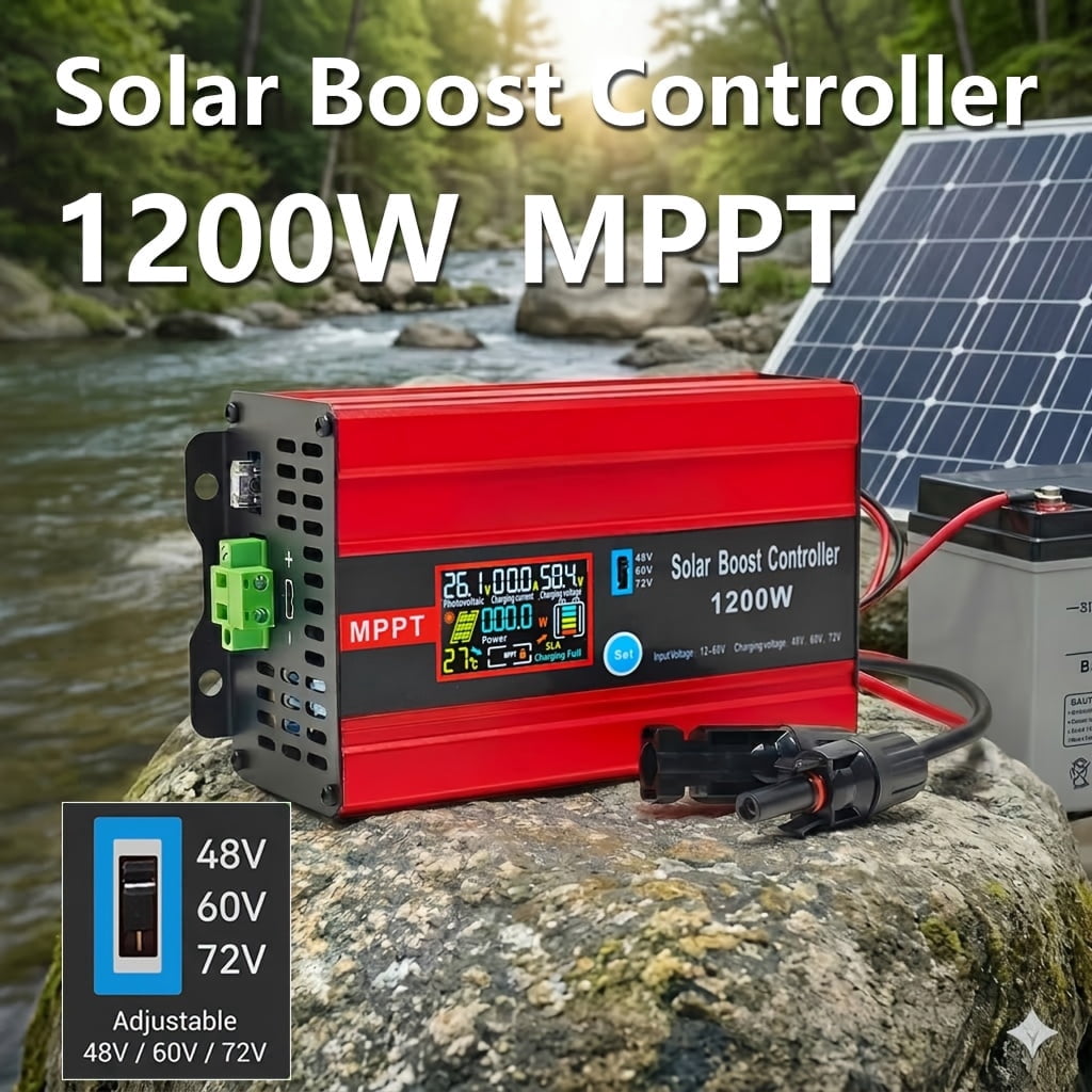 MPPT 1200W Solar Boost Charge Controller for 48V/60V/72V Battery Charger Charge Digital Controller