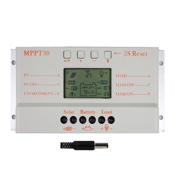 MPPT 30A LCD Solar Charge Controller 12V 24V Auto Switch 30A Solar Panel Controller With Display Load Light And Timer Controller ,High Efficiency
