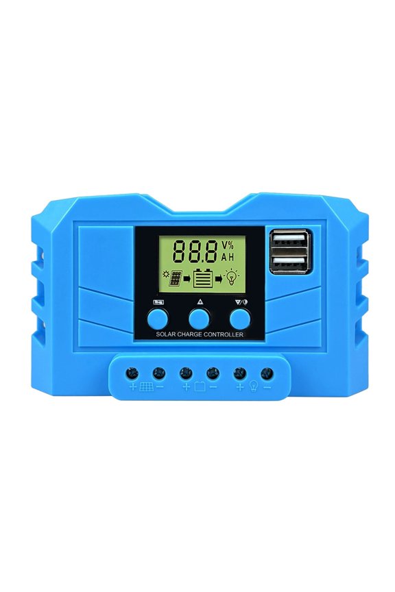 MPPT 30A Solar Charge Controller 12V 24V 720W PV Solar Panel System Controller With USB Charging ,High-Efficiency - PWM 30A_AUTO 12V24V