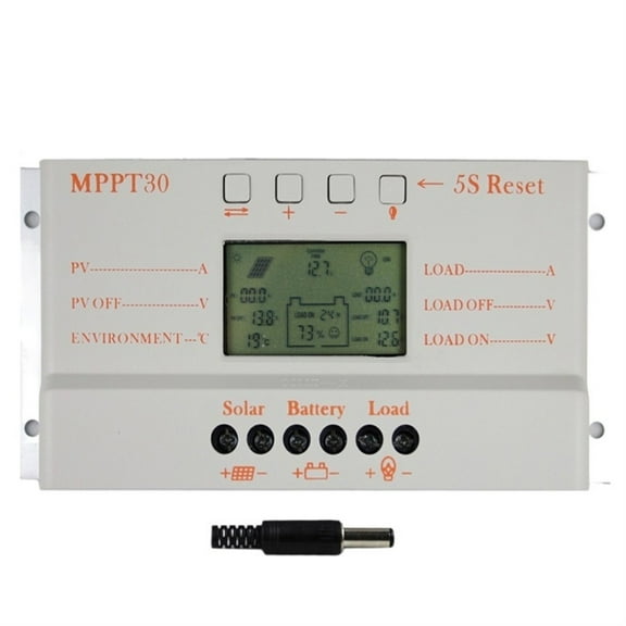 MPPT 30A Solar Charge Controller 12V 24V Auto Switch 30A Solar Panel Controller Display Load Light and Timer Controller ,High Efficiency