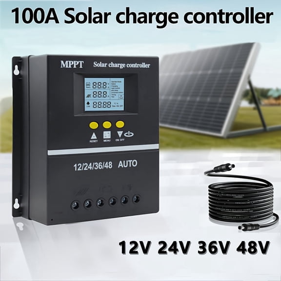 100A MPPT Solar Charge Controller 12V/24V/36V/48V Auto, High Efficiency, LCD Display