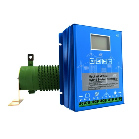 MPPT Charge Controller 5000w Solar & Wind Hybrid System 12v 24v & 24v 48v Auto Regulator Windmills For Home Use ,High-Efficiency - 12V 24V Auto_4500w