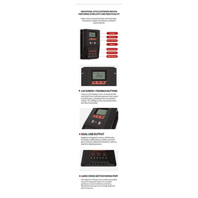 MPPT/PWM Solar Charger Controller 100A Solar Panel Regulator LCD Display Various Load Control Modes
