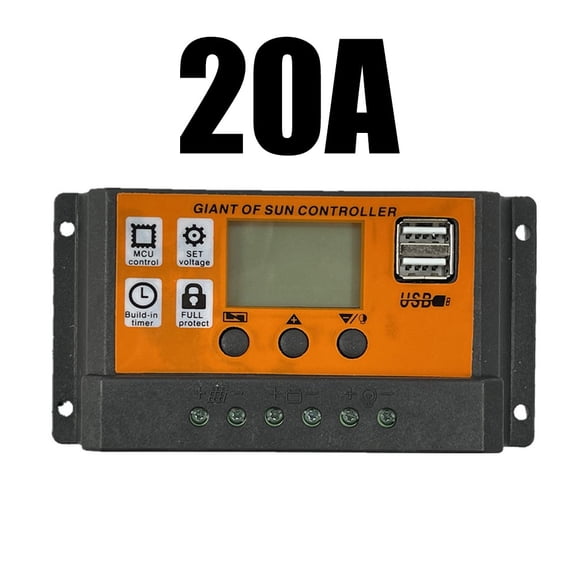 MPPT Solar Charge Controller 24V/12V 1300W Battery Regulator with Dual USB Port for Car Truck Boat 20A