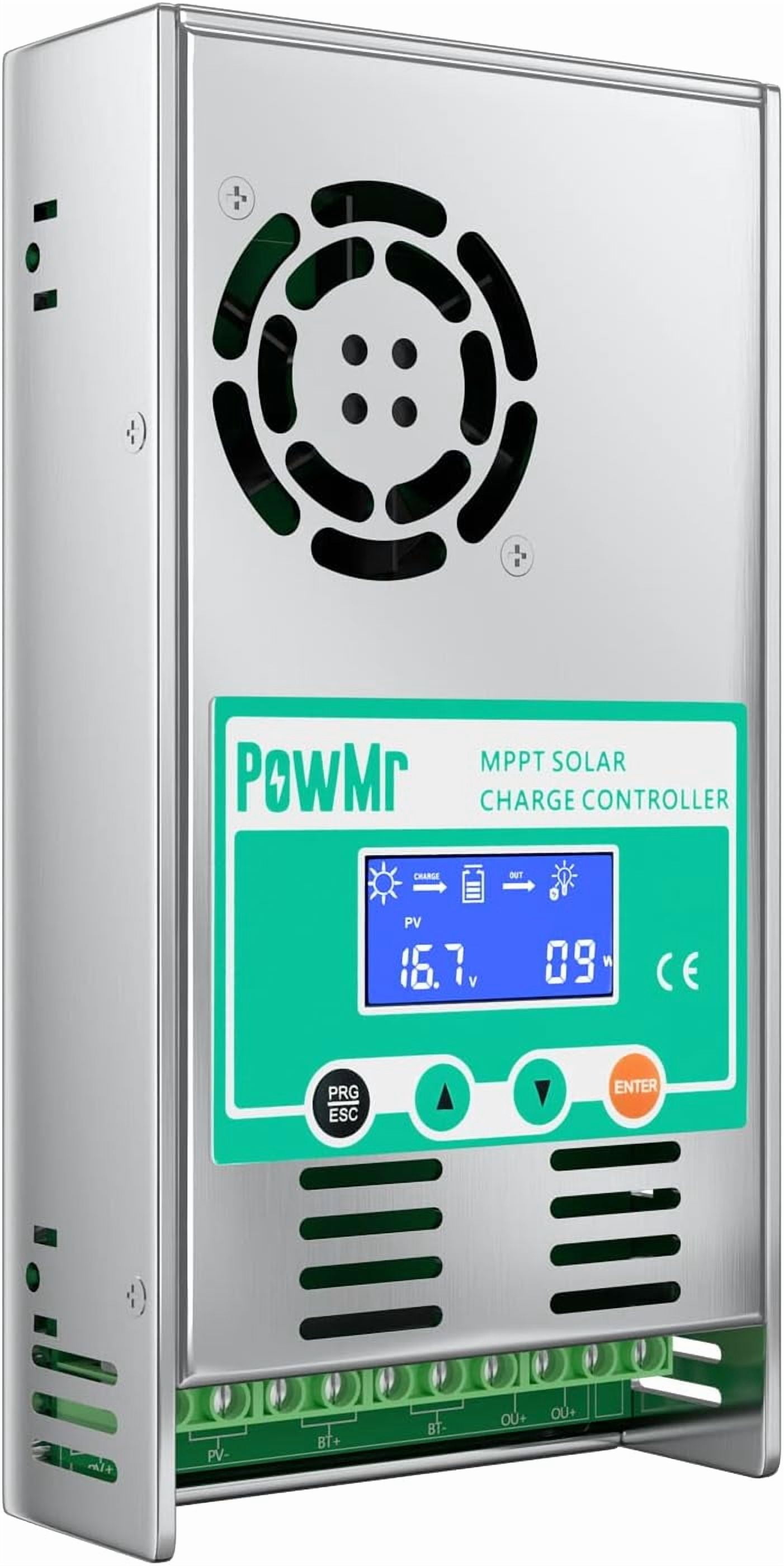 MPPT Solar Charge Controller 60 amp 48V 36V 24V 12V Auto - Max 160VDC Input, LCD Backlight Solar Charge Controller for Vented Sealed Gel NiCd Lithium BatterySoftware Update Version
