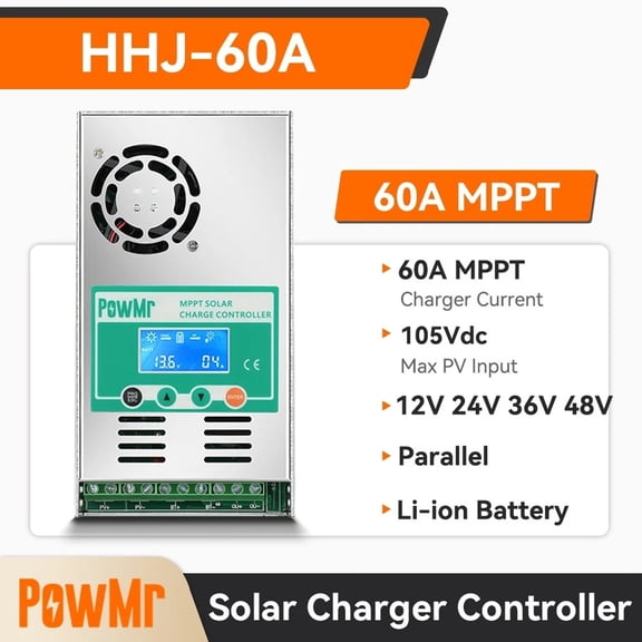 MPPT Solar Charge Controller 60 amp 48V 36V 24V 12V Auto - Max 160VDC Input LCD