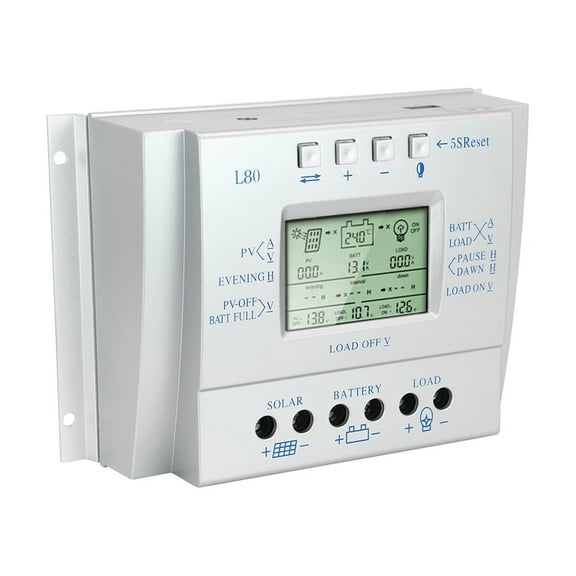 MPPT Solar Charge Controller 60A 80A Auto 12V 24V Max 50VDC Input Solar Regulator With LCD Display USB 5V 1.5A Output ,Stable & Reliable - 60A (L60)_12V 24V AUTO
