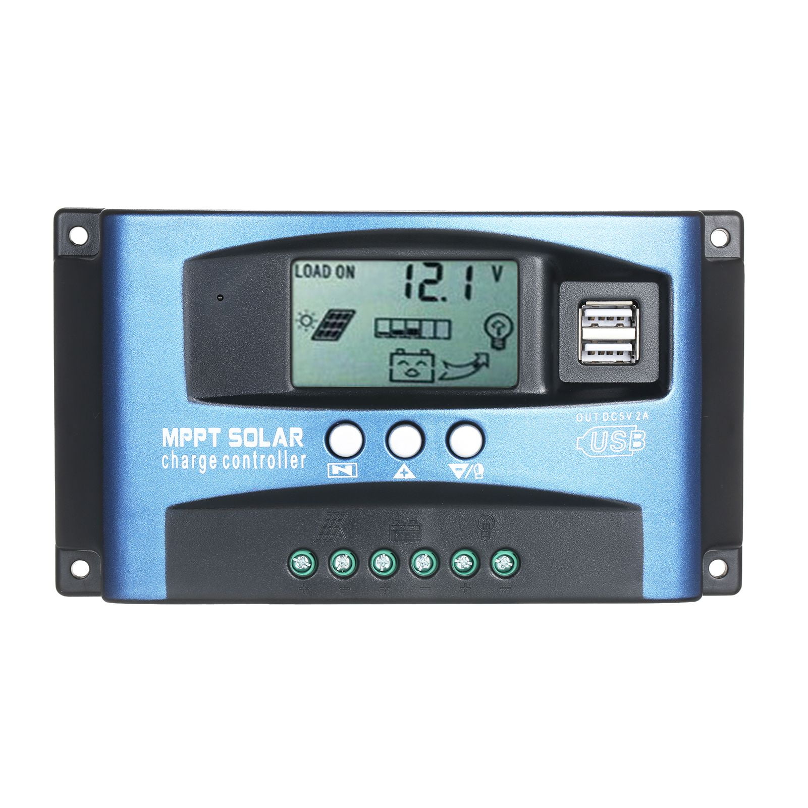 MPPT Solar Charge Controller Dual USB Solar Controller Smart LCD Screen ...