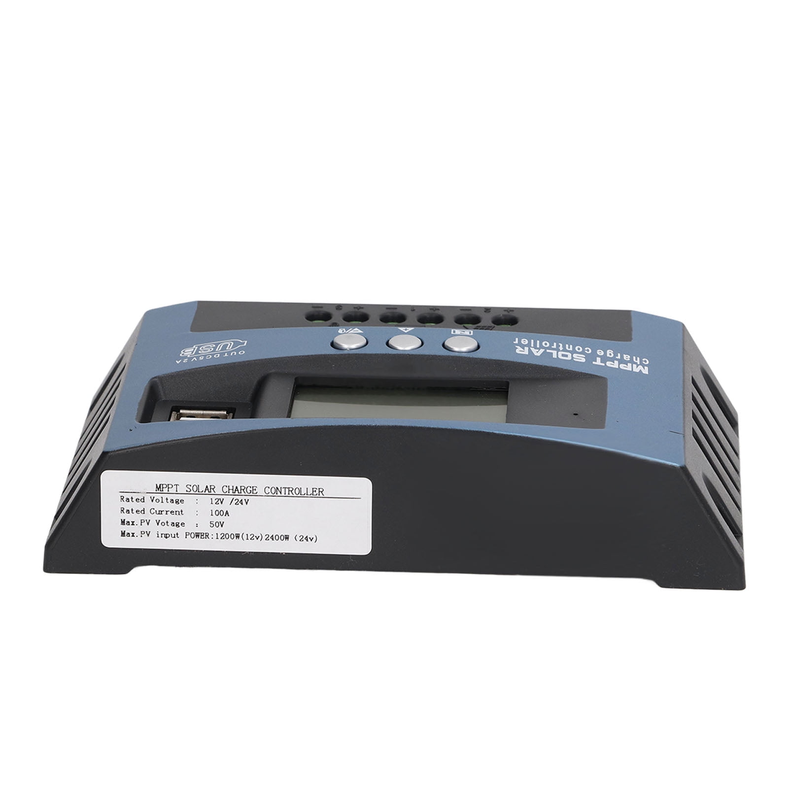 MPPT Solar Charge Controller with Dual Voltage Regulation, LCD Display, and Multiple Protections - 12V/24V, 100A