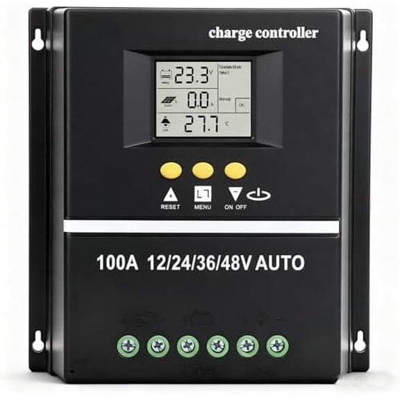 MPPT Solar Charger Controller USB Port with Backlit, LCD Display Solar Panel Regulator 12V 24V 36V 48V Adaptive, 100A Intelligent Solar Charger Regulator Controller$$