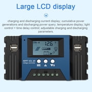 MPPT Solar Controller Mppt 30A MPPT Solar Charge Controller 12/24V Auto Solar Panel Controller Battery Intelligent Regulator with 4 USB Output Adjustable Parameter LCD Display Timer Setting
