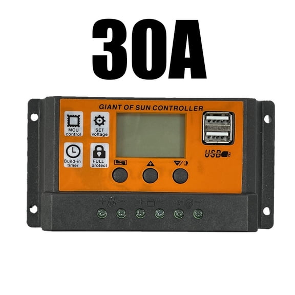 MPPT for PWM Solar Charge Controller Solar Panel Battery Regulator Dual USB Port 30A