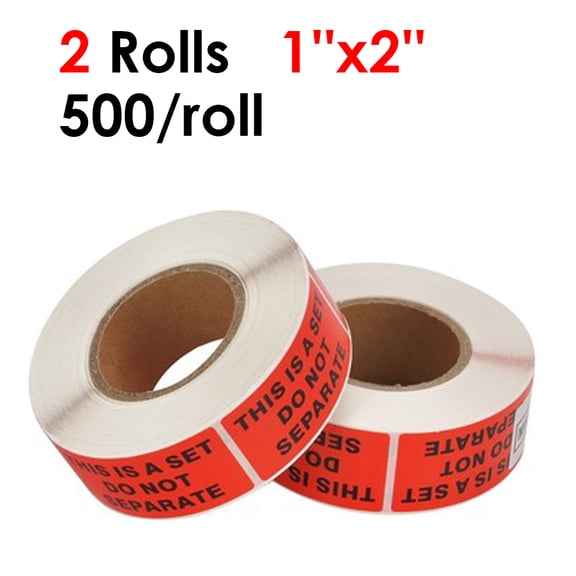 MPRT 2 Rolls 1" X 2" Warning Label, This Is a Set Do Not Separate Stickers, Shipping Packaging Labels, Red 500/roll