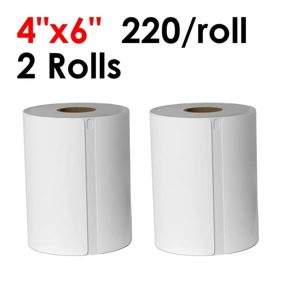 MPRT 2 Rolls 4 "x 6" Direct Thermal Shipping Labels, Compatible with DYMO 4XL Printer, 220 Labels/Roll