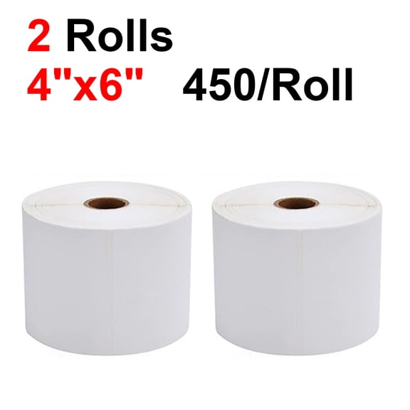 MPRT 2 Rolls 4"x6" Direct Thermal Shipping Labels, Blank Mailing Labels for Zebra 2844 ZP450 Eltron Printer, 450 Labels per Roll, 900 Labels