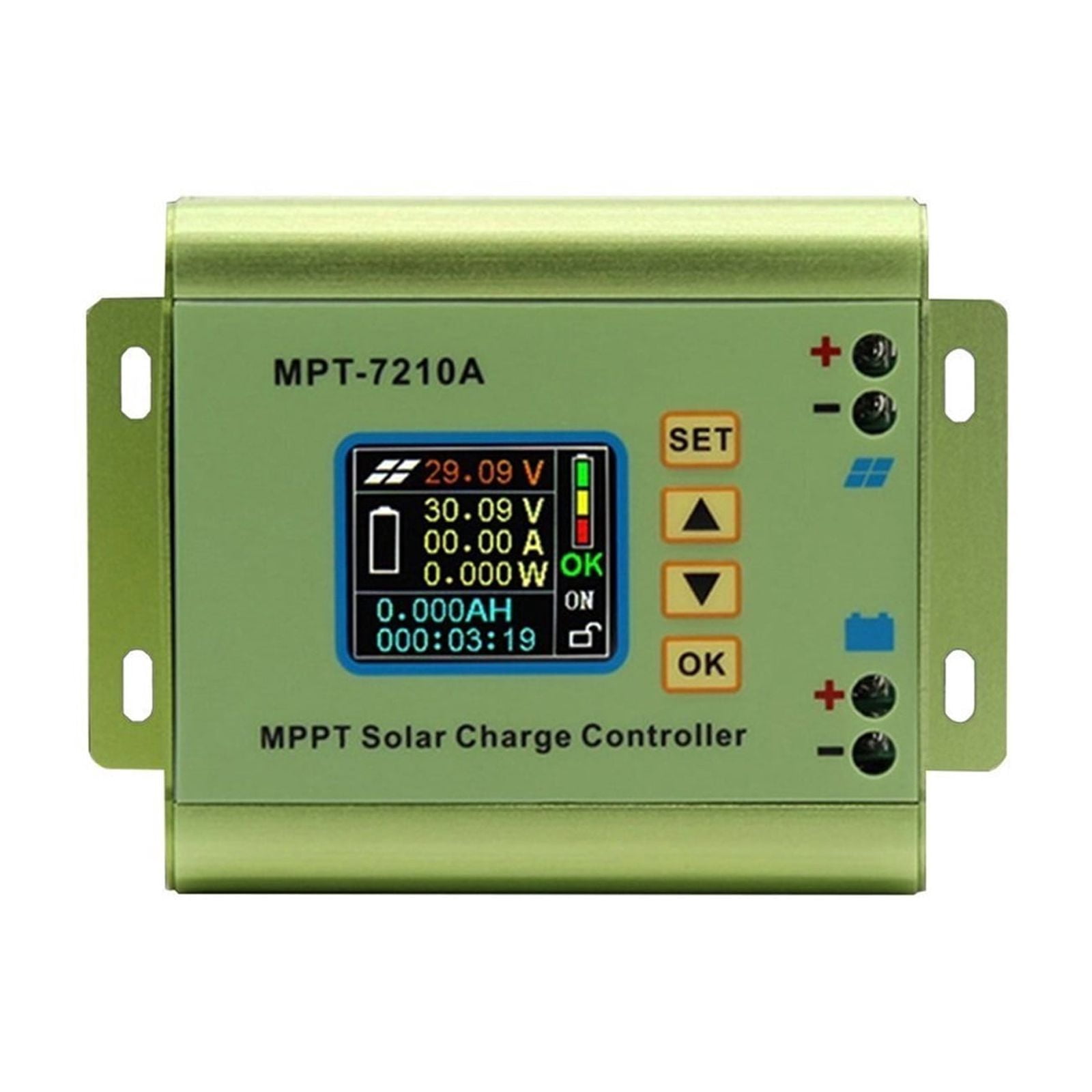 MPT-7210A LCD MPPT Solar Panel Charge Controller Aluminum Alloy For LiPo Battery Output 600W 24V 36V 48V 60V 72V Battery Pack
