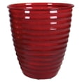 thumbnail image 1 of Looqy Avondale 13" x 13" x 14.38" Red Metal Ribbed Plant Pot with Rust Resistant, 1 of 4