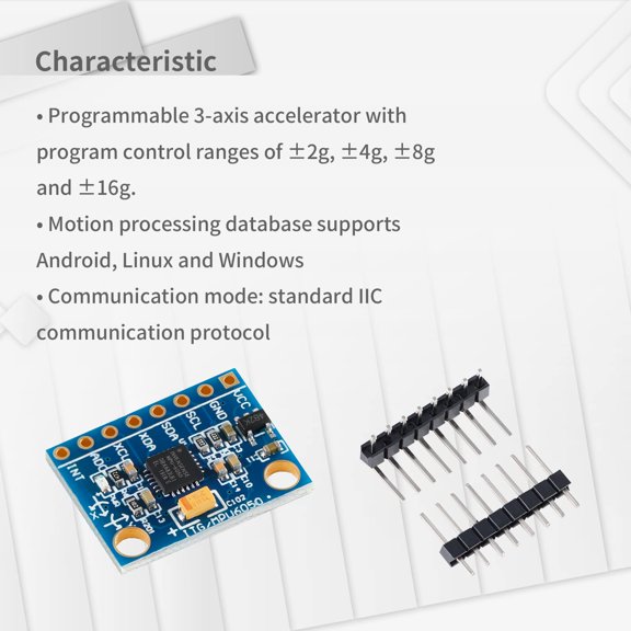 MPU6050 6DOF Sensor Module 3-Axis Accelerometer + Gyroscope 16-Bit I2C Output 3PCS
