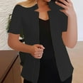 thumbnail image 1 of MPWEGNP Blazers for Women Women's Autumn Solid Color Short Sleeved Loose Casual Suit Jacket Blazer Jackets for Women Black XL, 1 of 6