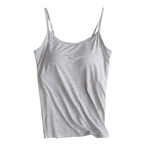 MPWEGNP Cotton Shelf Bra Camisoles Adjustable Spaghetti Strap Tank Tops Basic Layer
